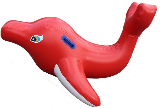 Petit dauphin rouge jouets flottants gonflables 3*1m pour le parc