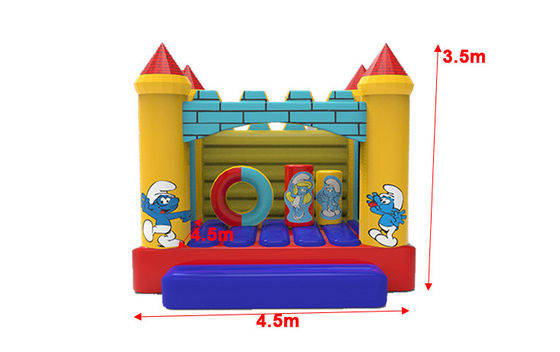 Grade commercial Petite taille gonflable Smurfs sautant maison de rebond