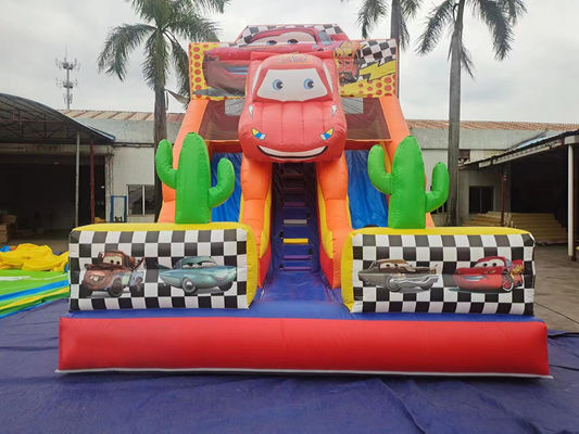 Thème voiture de course, diapositives gonflables secs personnalisées 8x5x6m