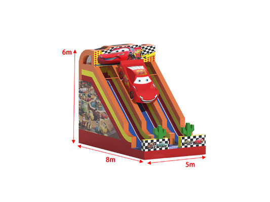 Thème voiture de course, diapositives gonflables secs personnalisées 8x5x6m