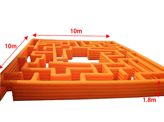 Orange 100SQM parc extérieur terrain de jeux labyrinthe gonflable À louer