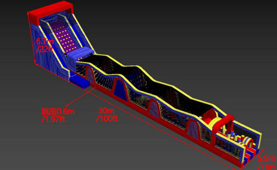 Grandes tailles adulte Toxique gonflable parcours d'obstacles Commercial