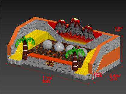 Jeux gonflables avec des palmiers