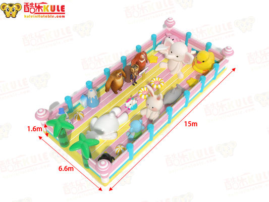 Château gonflable pour enfants avec animaux Elephant lapin