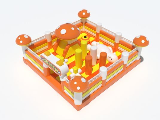 Château gonflable en forme de champignon orange Château gonflable en saut