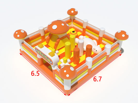 Château gonflable en forme de champignon orange Château gonflable en saut