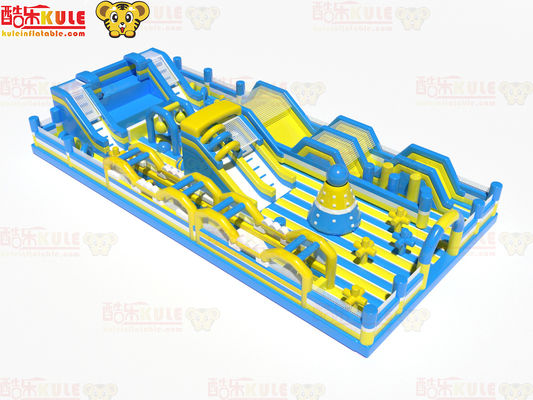 Grand cercle obstacles avec toboggans terrain de jeu gonflable