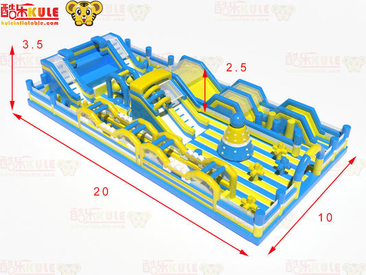 Grand cercle obstacles avec toboggans terrain de jeu gonflable