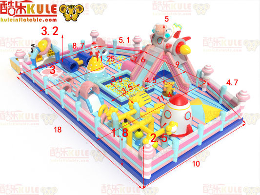 Thème rocheux avec des boules d'océan enfants gonflables château gonflable