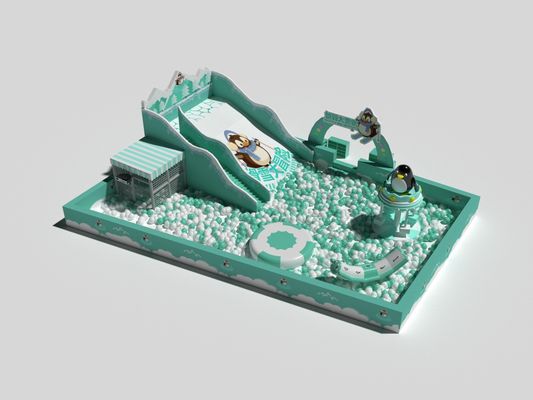Penguin Thème Terrain de jeux intérieur Château gonflable Saut à la balle piscine