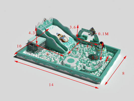 Penguin Thème Terrain de jeux intérieur Château gonflable Saut à la balle piscine