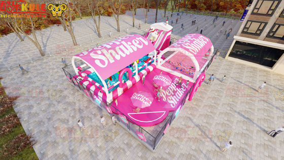 Jeux d'eau gonflables de couleur rose 20*15m pour le sentiment d'été