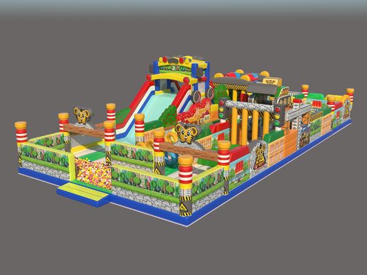 Parc d'attractions gonflable à thème tigre de la jungle