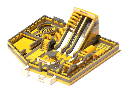 Jeux intérieurs Châteaux gonflables Jaune Gris Avec Glissières