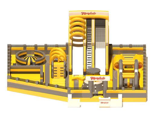 Jeux intérieurs Châteaux gonflables Jaune Gris Avec Glissières