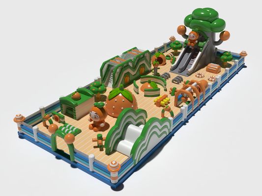 Jeux pour enfants Châteaux gonflables gonflables Verts Orange 28*11*7,3m