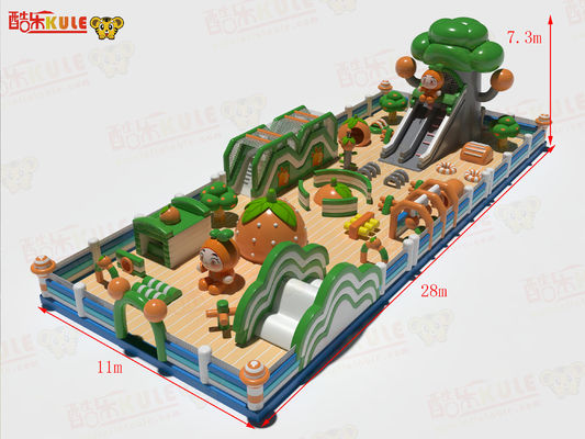 Jeux pour enfants Châteaux gonflables gonflables Verts Orange 28*11*7,3m