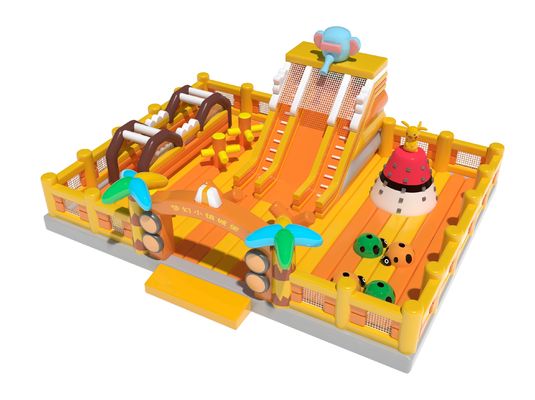 Château magique gonflable maison de jeux orange jaune