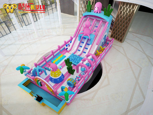 Parc de calamars châteaux gonflables gonflables terrain de jeux intérieur rose pour enfants