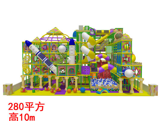 Équipement de terrain de jeux en intérieur commercial avec grand toboggan pour enfants