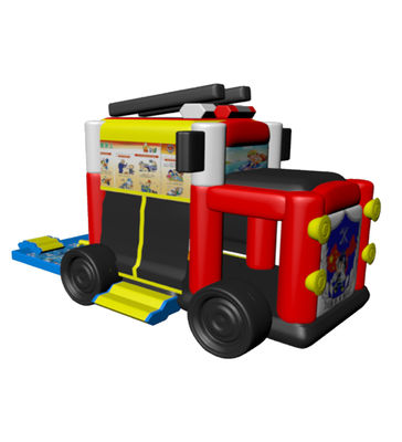 Chariot de pompiers Château gonflable maison de rebond pour enfants