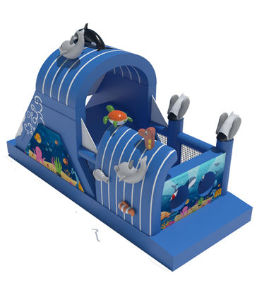 Thème des animaux marins maison gonflable avec petit toboggan