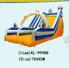 Blanc Jaune Bleu Parcs d'attractions pour enfants toboggan gonflable À louer