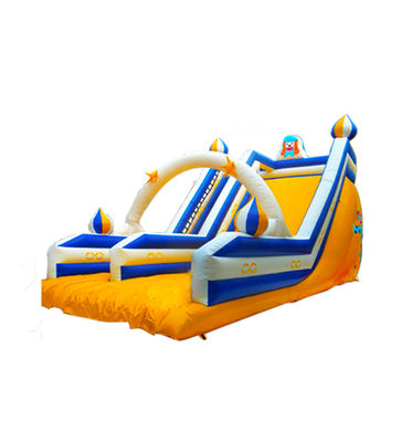 Blanc Jaune Bleu Parcs d'attractions pour enfants toboggan gonflable À louer