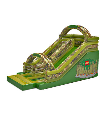 Parcs d'attractions pour enfants gonflable vert Chine Armée toboggan à louer