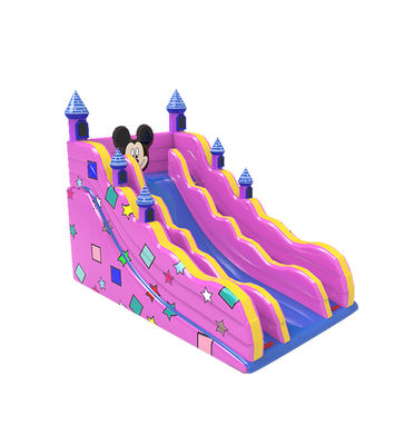 Parcs d'attractions pour enfants Miki Mouse gonflable Glissière rose À louer