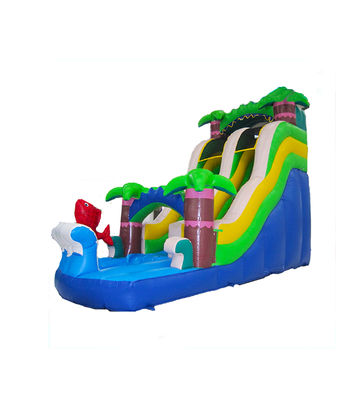 Parcs d'attractions pour enfants Palmier gonflable et toboggan à poissons