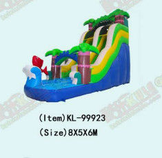 Parcs d'attractions pour enfants Palmier gonflable et toboggan à poissons
