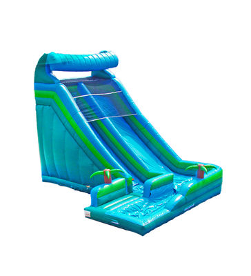 Glissière gonflable Blue Wave avec piscine pour parc aquatique extérieur