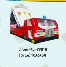 Personnalisez les diapositives gonflables Thème du camion de pompiers pour les fêtes d'enfants