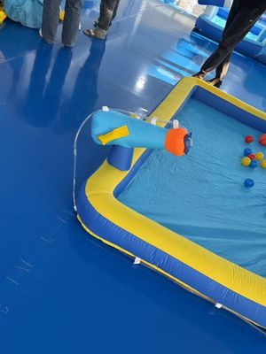 Polyester oxford gonflable bleu et orange toboggan pour enfants parc d'attractions