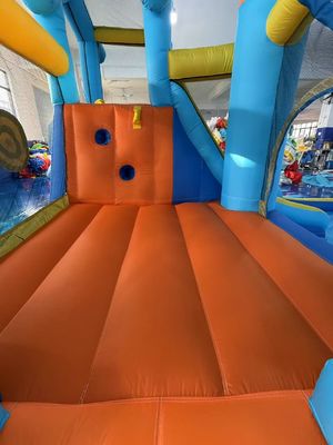 Polyester oxford gonflable bleu et orange toboggan pour enfants parc d'attractions