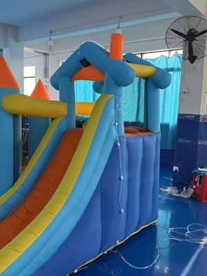 Polyester oxford gonflable bleu et orange toboggan pour enfants parc d'attractions