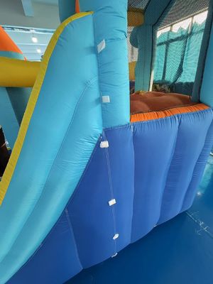 Polyester oxford gonflable bleu et orange toboggan pour enfants parc d'attractions