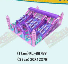 Pourpre grand toboggan enfants parc d'attractions terrain de jeux gonflable