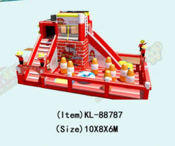 Camion de pompiers Combos enfants parc d'attractions terrain de jeu gonflable