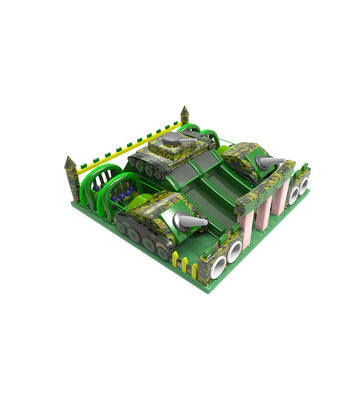 Thème de réservoir, trampoline, château camouflé, terrain de jeux pour enfants.