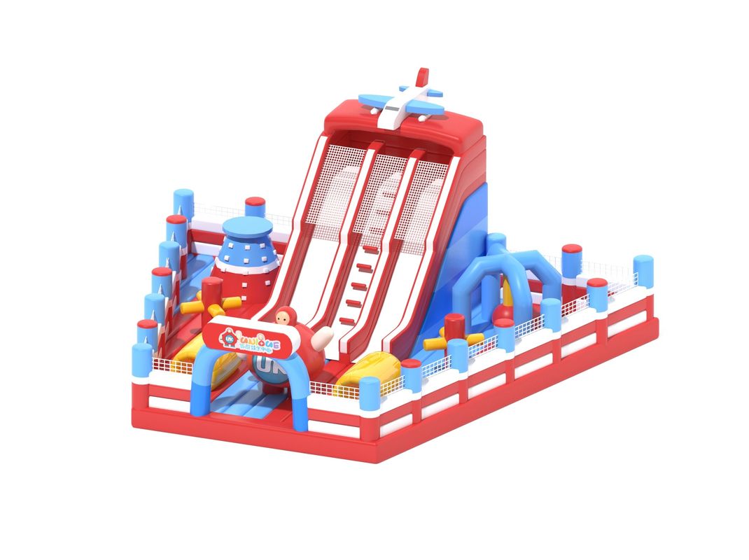 Château gonflable rouge bleu blanc