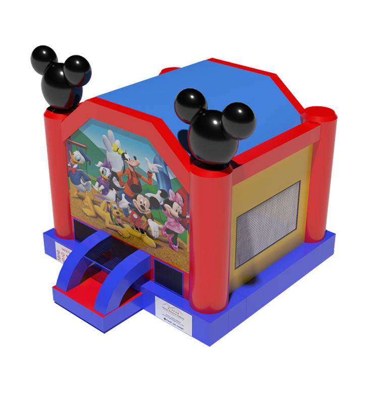 Maison gonflable avec des motifs de Mickey Mouse