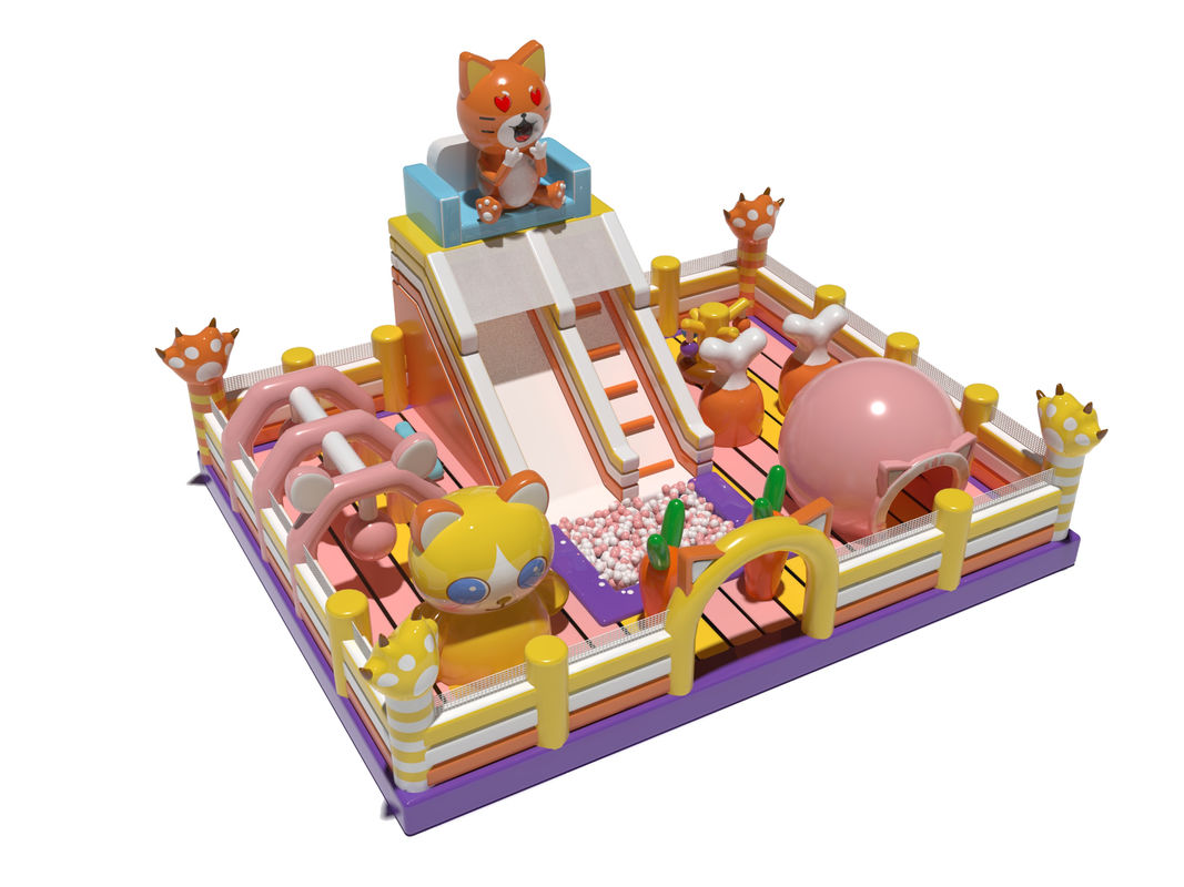 Châteaux gonflables sautants rose couleur jaune pour les enfants